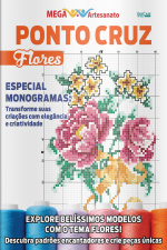 Mega Artesanato Ed. 84 - Ponto cruz: Flores
